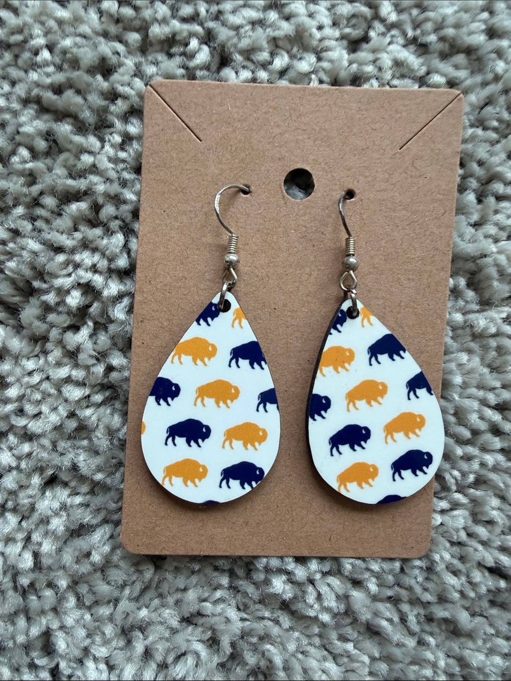 🦬 Buffalo Earrings in Blue & Gold 💙💛
